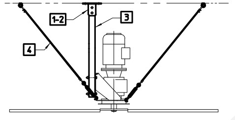 схема крепления потолочного вентилятора в коровнике